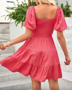 Cara Shirred Dress - Pink