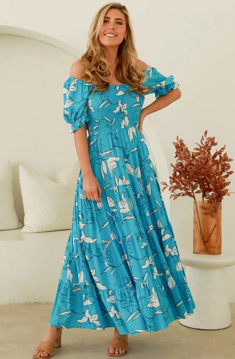 Flor Blanca Maxi Dress