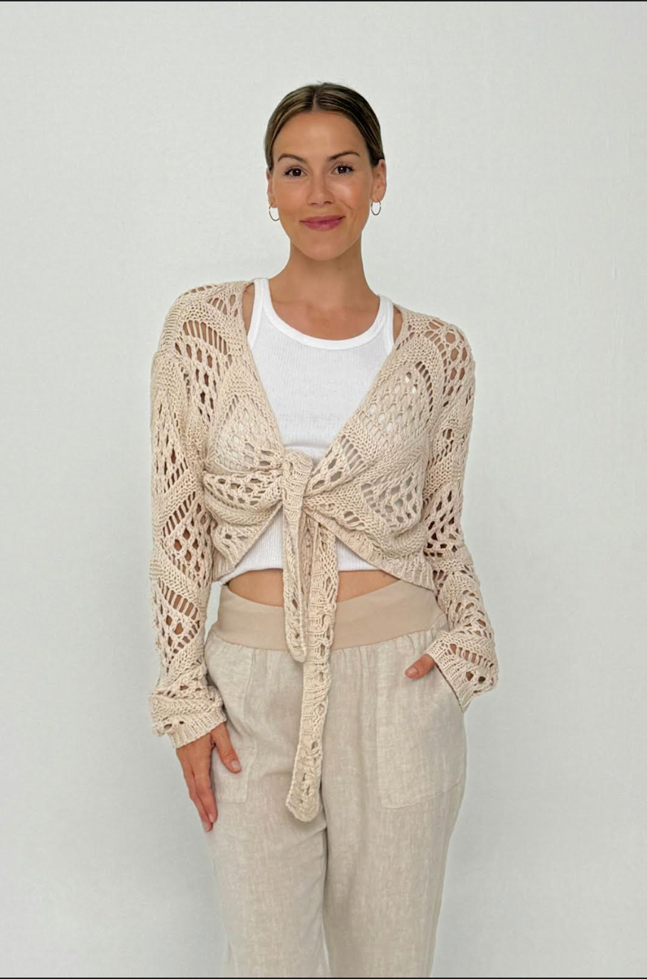 Reva tie front knit