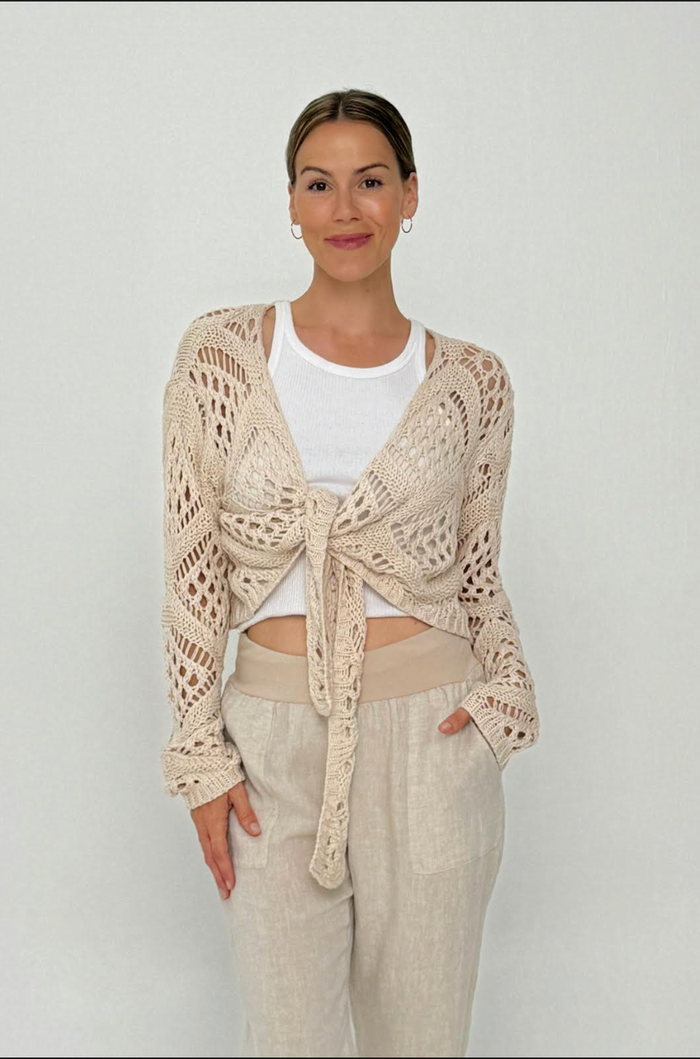 Reva tie front knit
