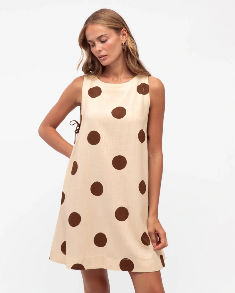Tyler Mocha Polka Dot Dress
