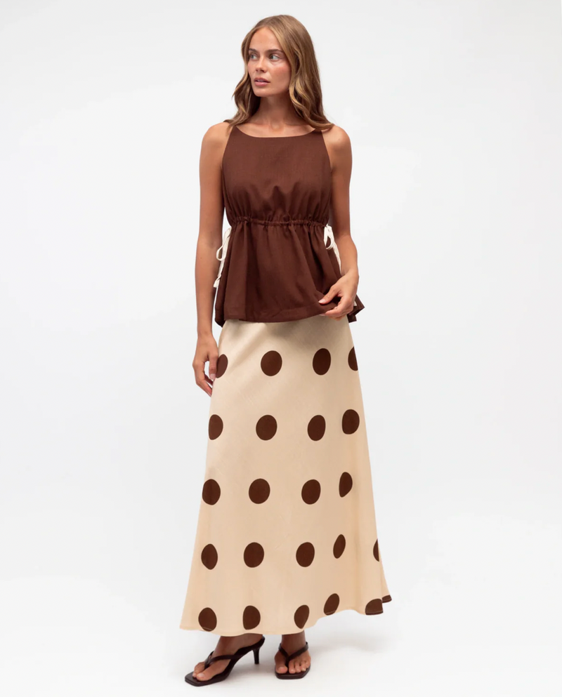Tyler Mocha Tie Top