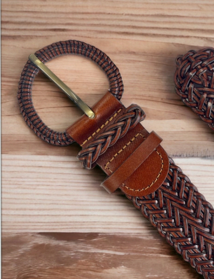 Brown leather belt