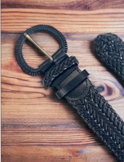 Black leather belt