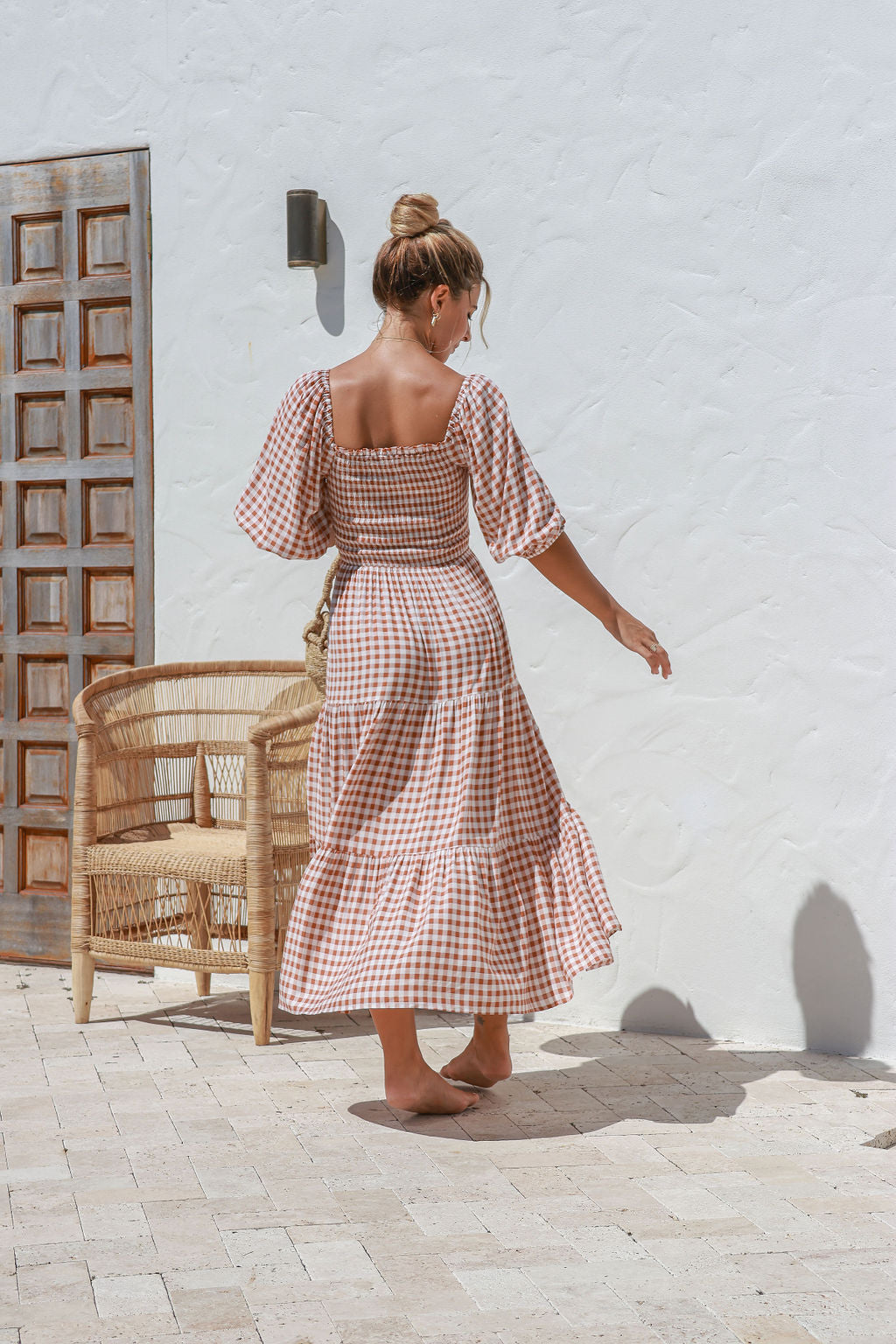 Zenny Gingham Maxi Dress