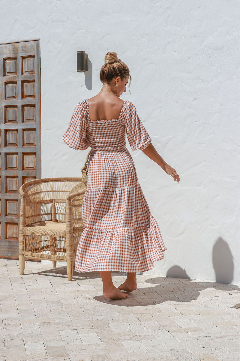 Zenny Gingham Maxi Dress