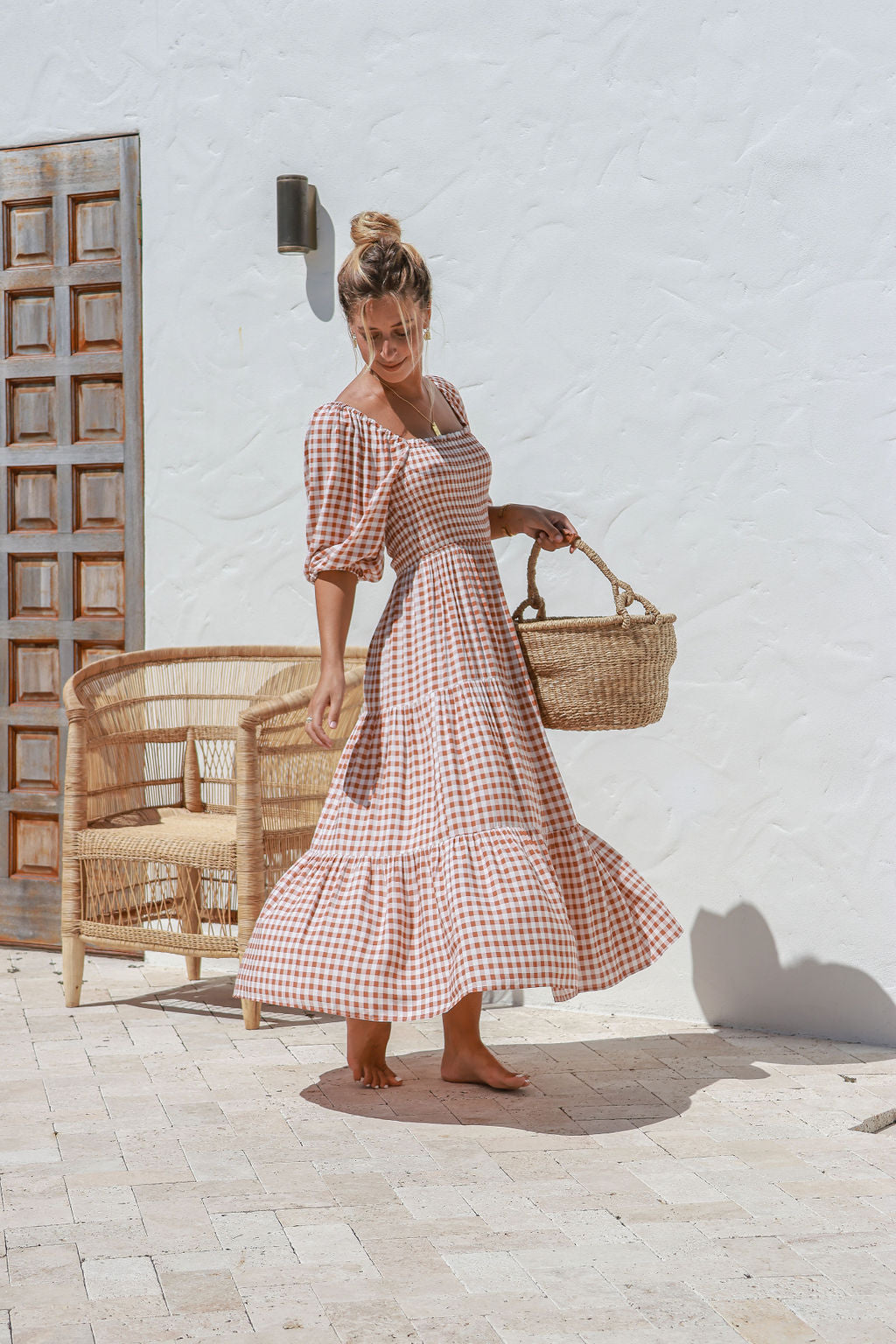 Zenny Gingham Maxi Dress