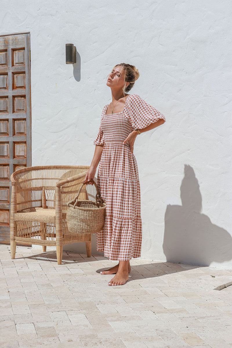 Zenny Gingham Maxi Dress