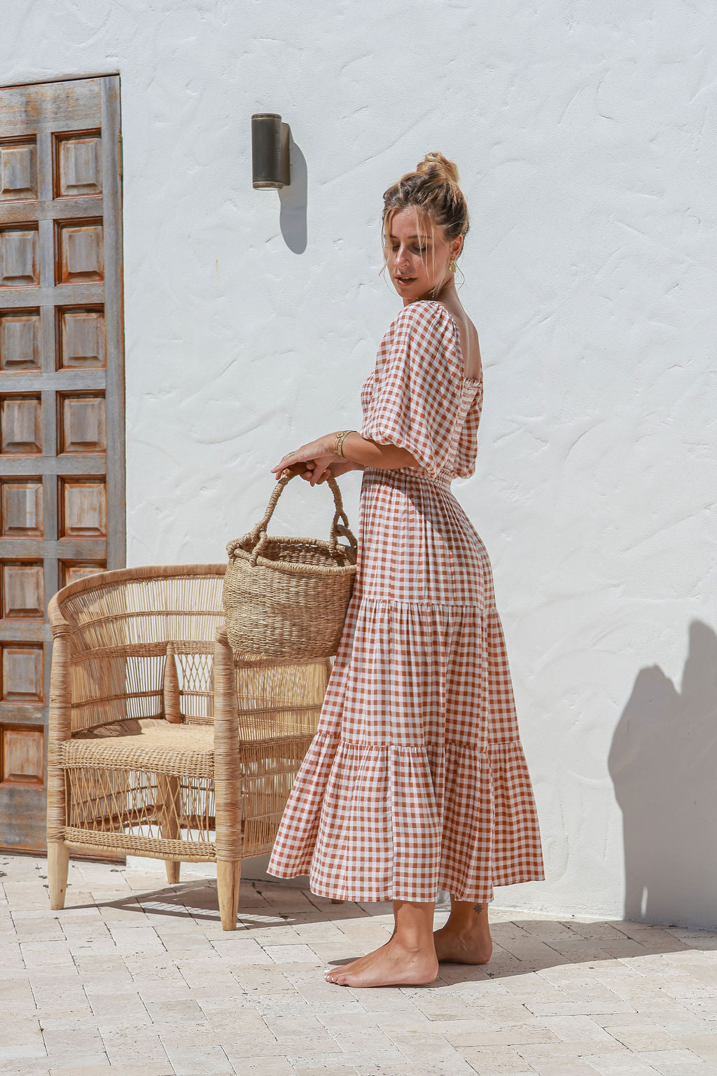 Zenny Gingham Maxi Dress