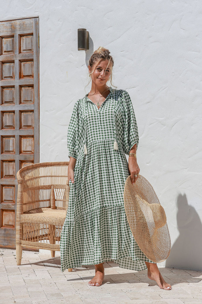 Maisie Gingham Maxi Dress
