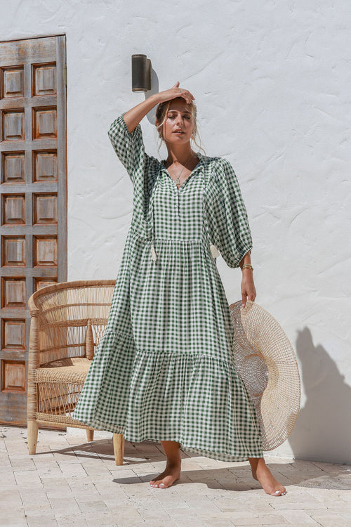 Maisie Gingham Maxi Dress