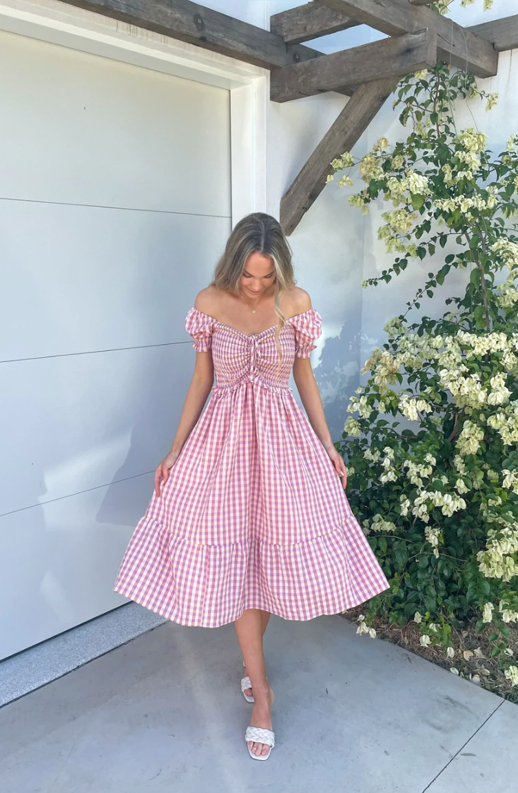 Caterina Shirred Midi Dress
