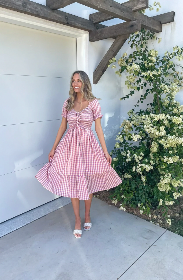 Caterina Shirred Midi Dress