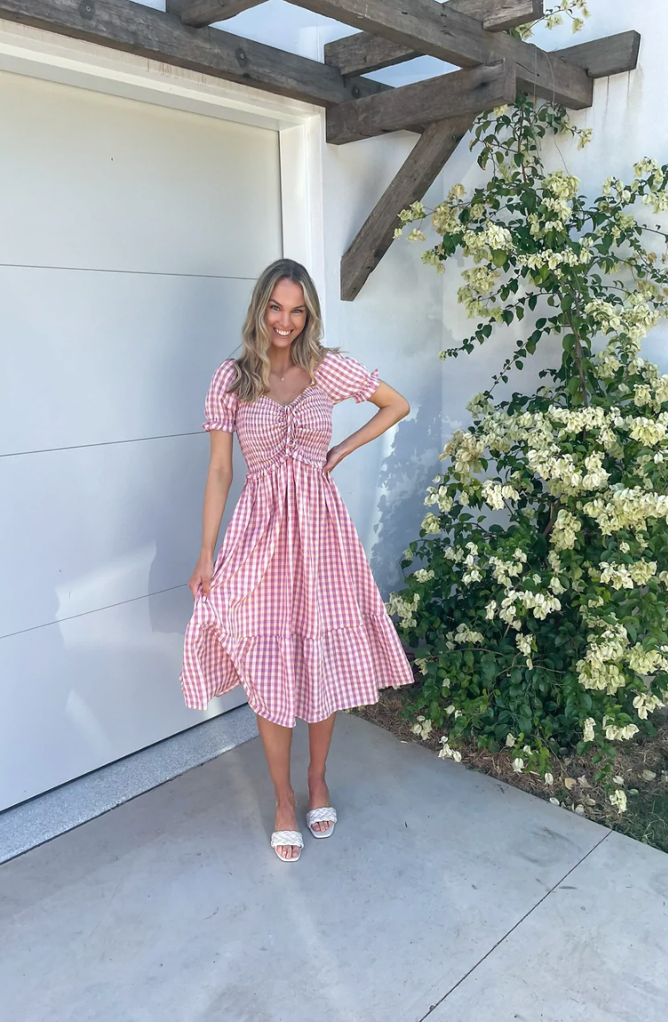 Caterina Shirred Midi Dress