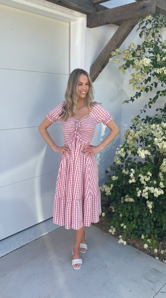Caterina Shirred Midi Dress