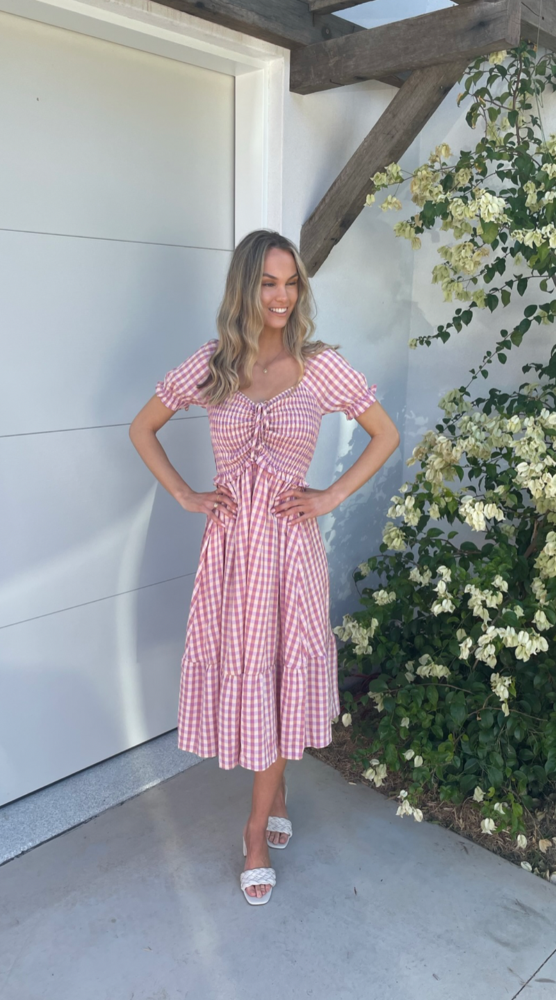 Caterina Shirred Midi Dress