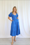 Tessa Shirred Dress 'Blue'
